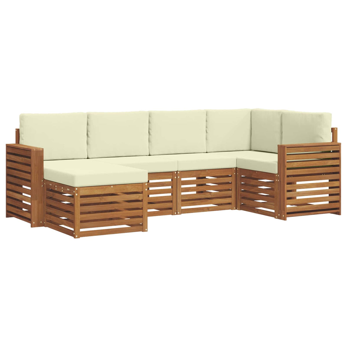 Outdoor-Sofagarnitur 6 stk. Natur und Creme Polyester