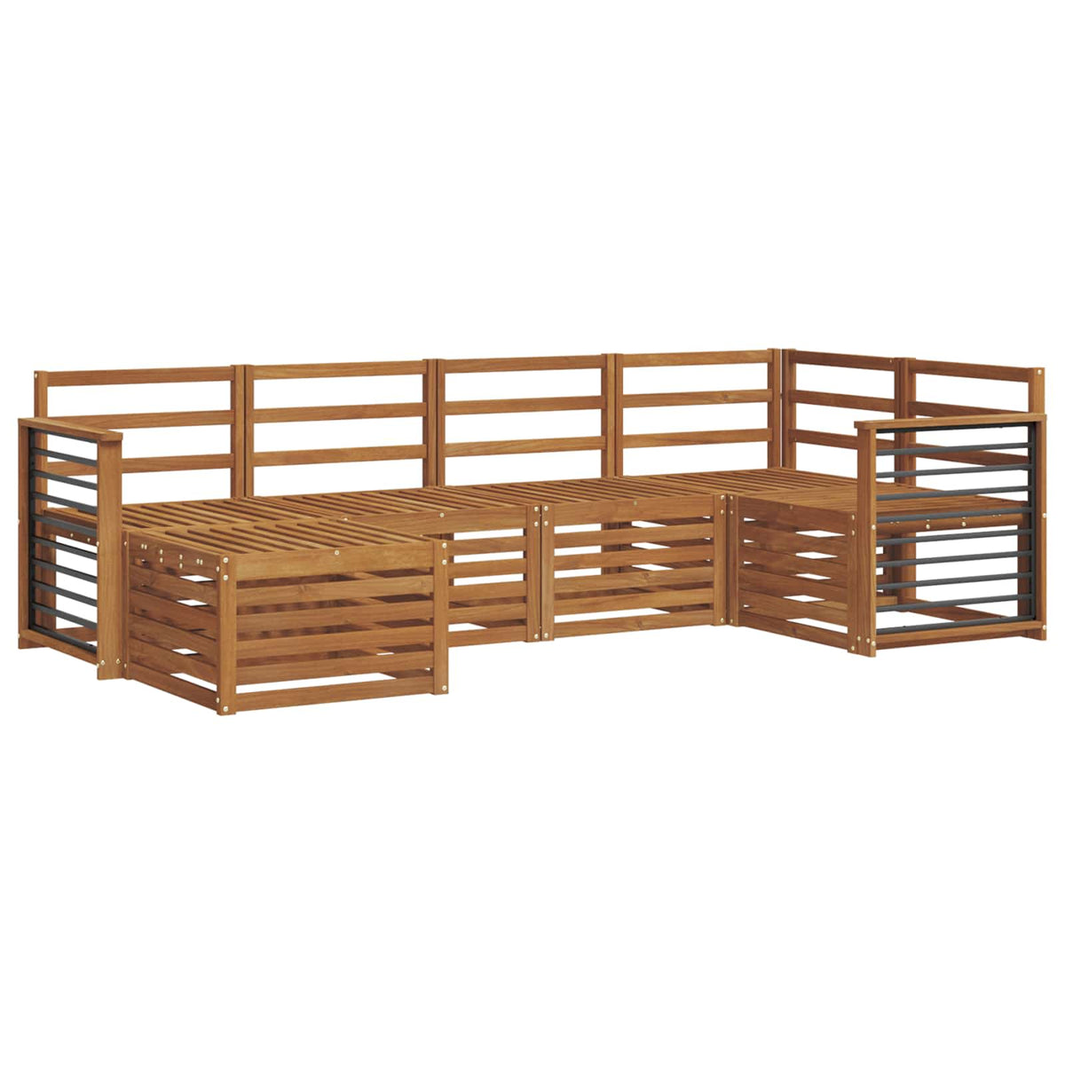 Outdoor-Sofagarnitur 6 stk. Natur Polyester