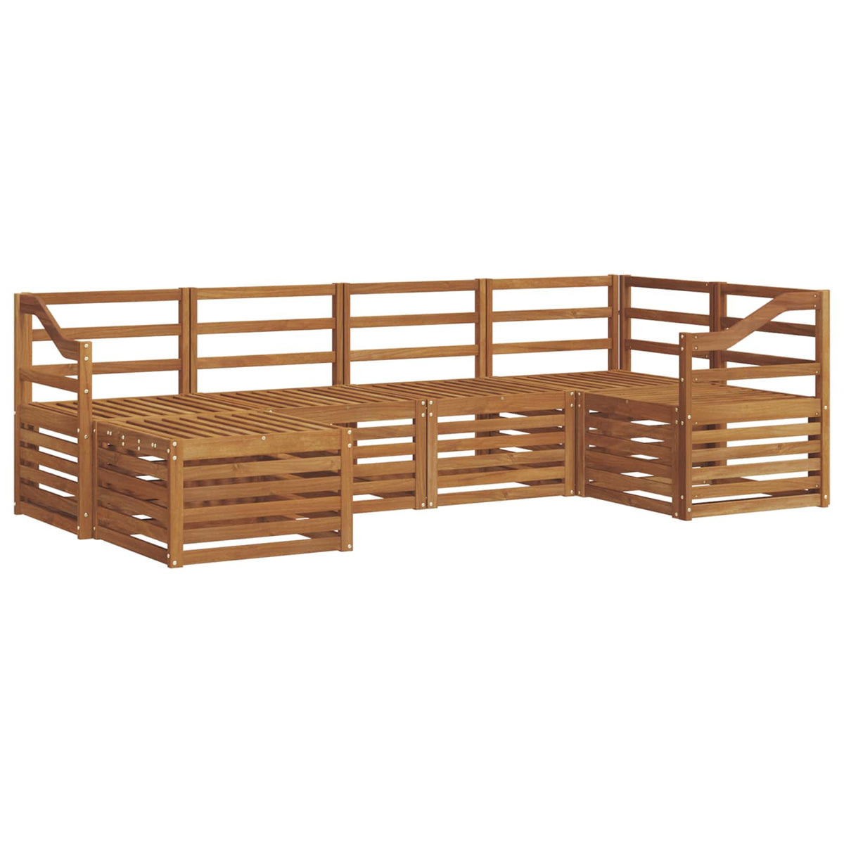 Outdoor-Sofagarnitur 6 stk. Natur Polyester