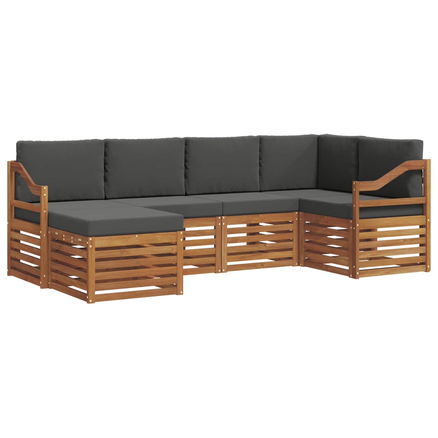 Ecksofa Set mit Kissen 6 pcs Natur und Anthrazit