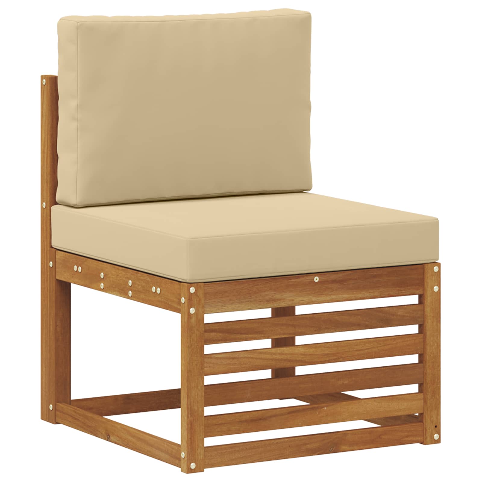 Outdoor-Sofagarnitur 7 stk. Natur und Beige Polyester