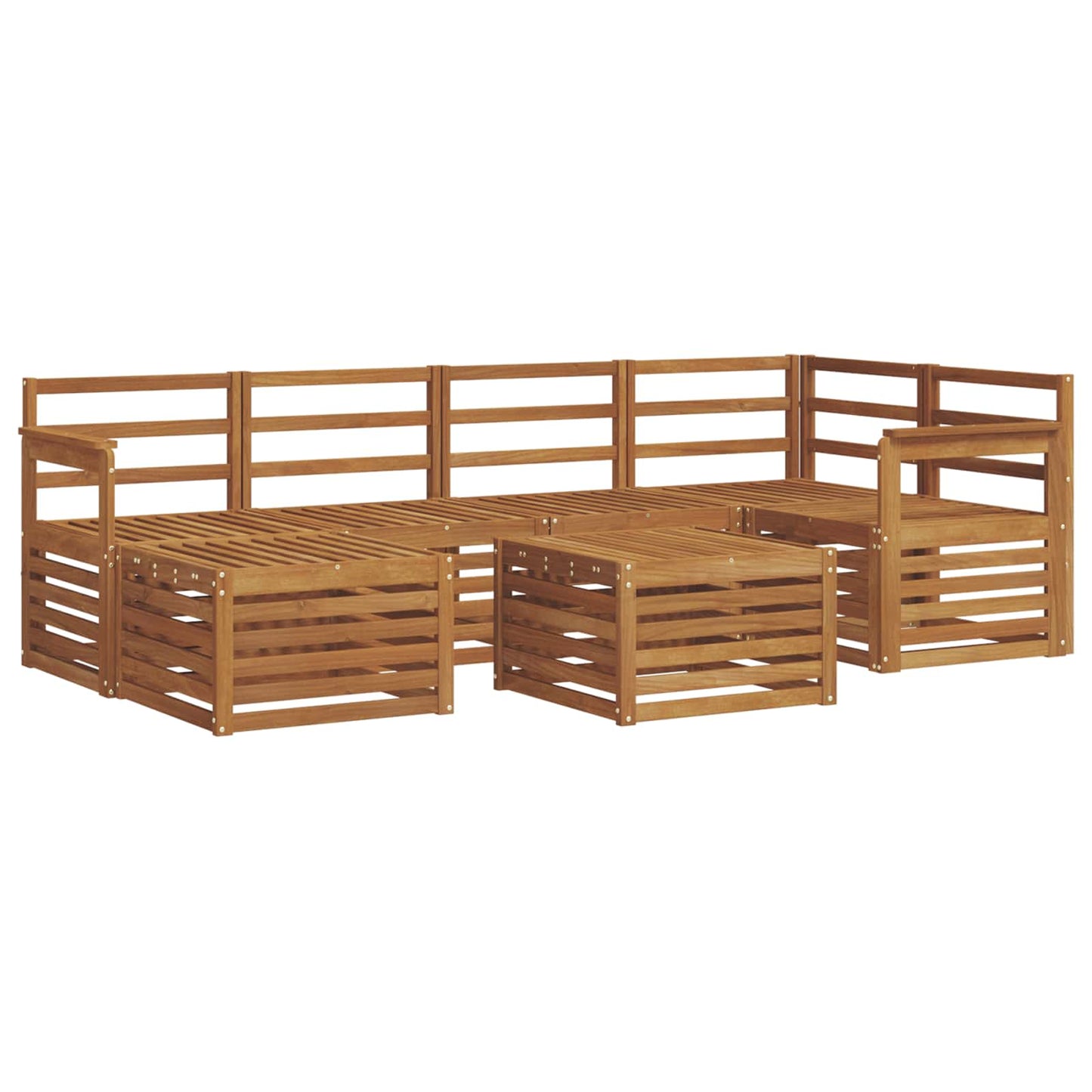 Ecksofa Set 7 pcs Natur Massivholz Akazie
