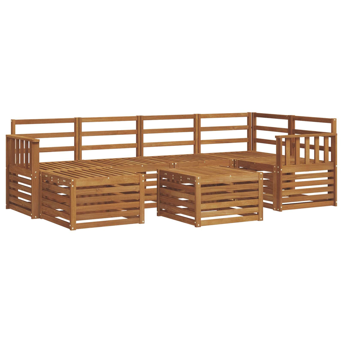 Outdoor-Sofagarnitur 7 stk. Natur Polyester