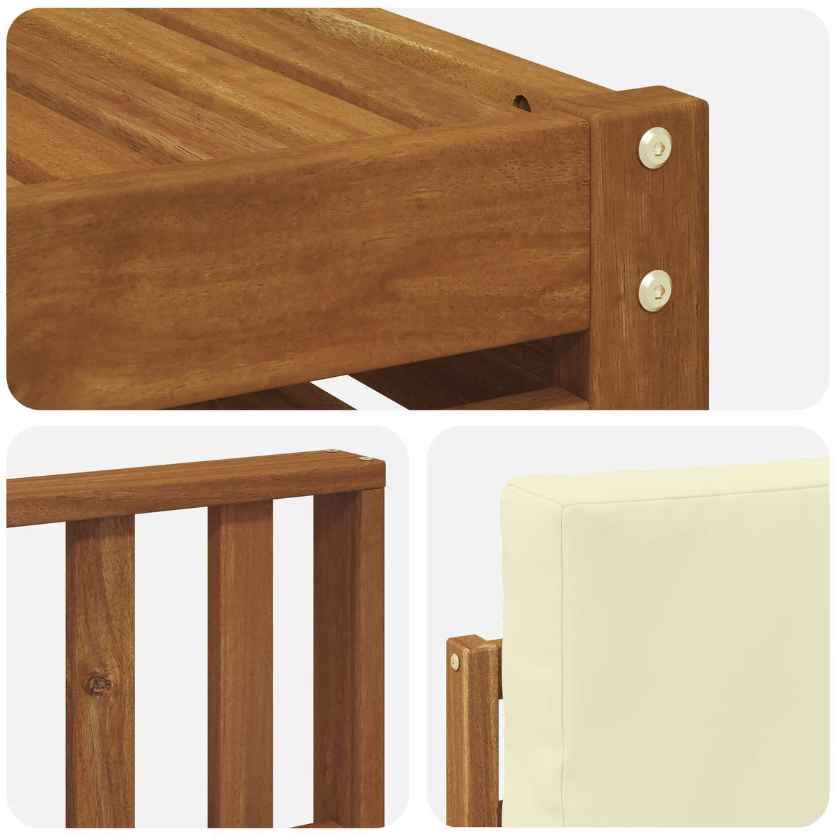Outdoor-Sofagarnitur 7 stk. Natur und Creme Polyester