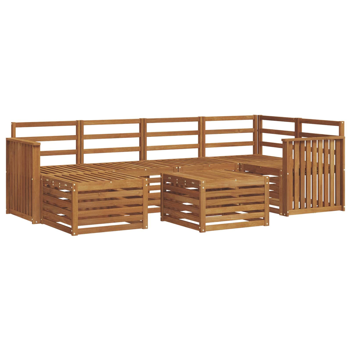 Outdoor-Sofagarnitur 7 stk. Natur Polyester