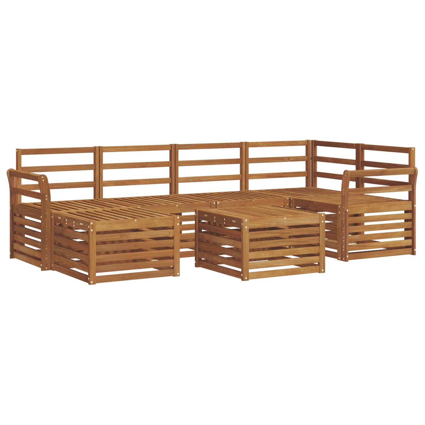 Ecksofa Set 7 pcs Natur Massivholz Akazie