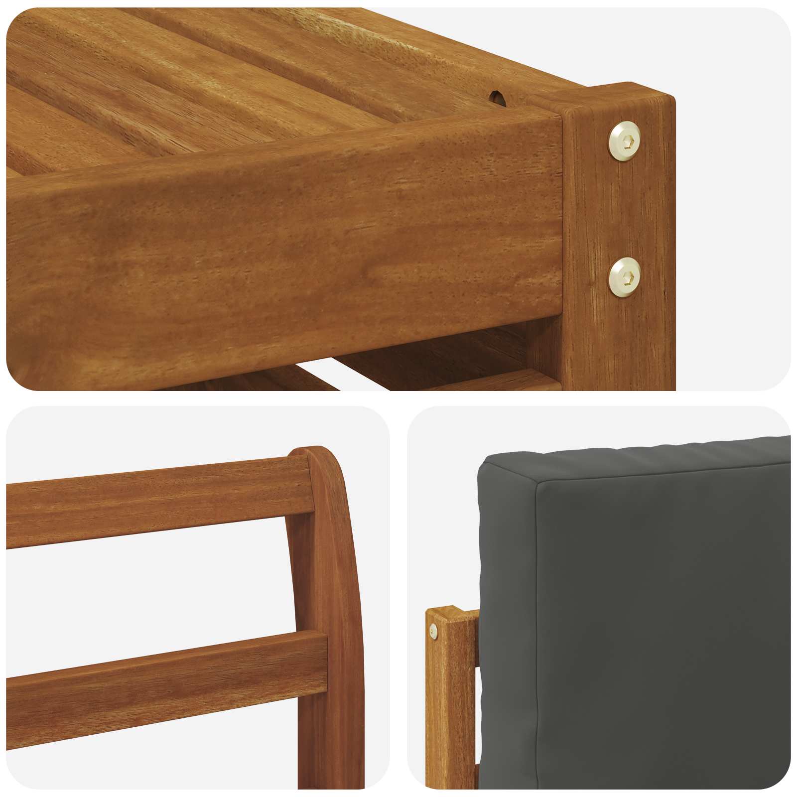 Outdoor-Sofagarnitur 7 stk. Natur und Anthrazit Polyester