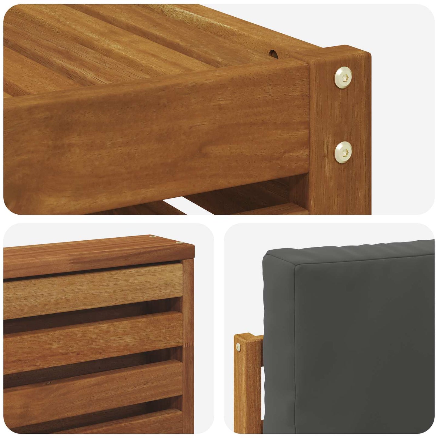 Outdoor-Sofagarnitur 7 stk. Natur und Anthrazit Polyester