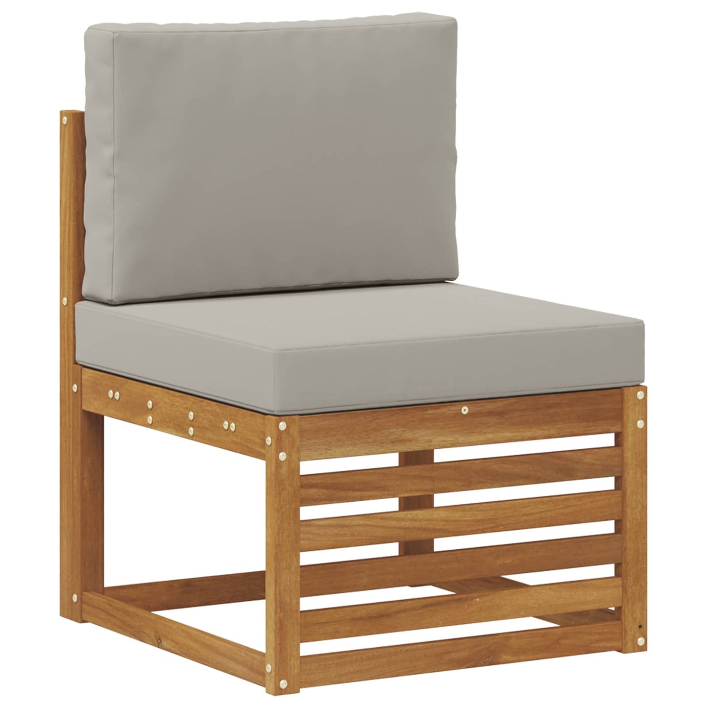 Outdoor-Sofagarnitur 7 stk. Natürlich und Hellgrau Polyester