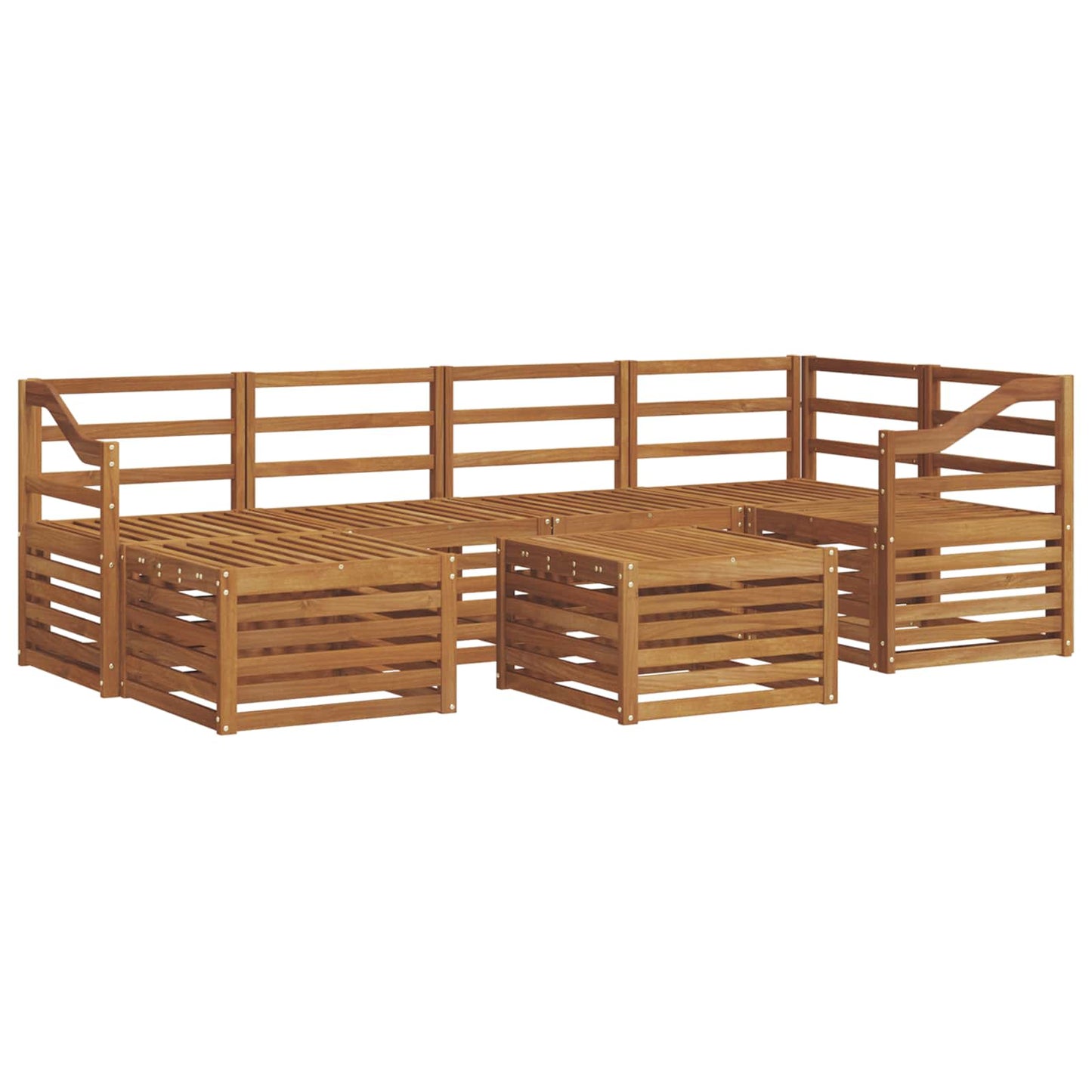 Ecksofa Set 7 pcs Natur Massivholz Akazie