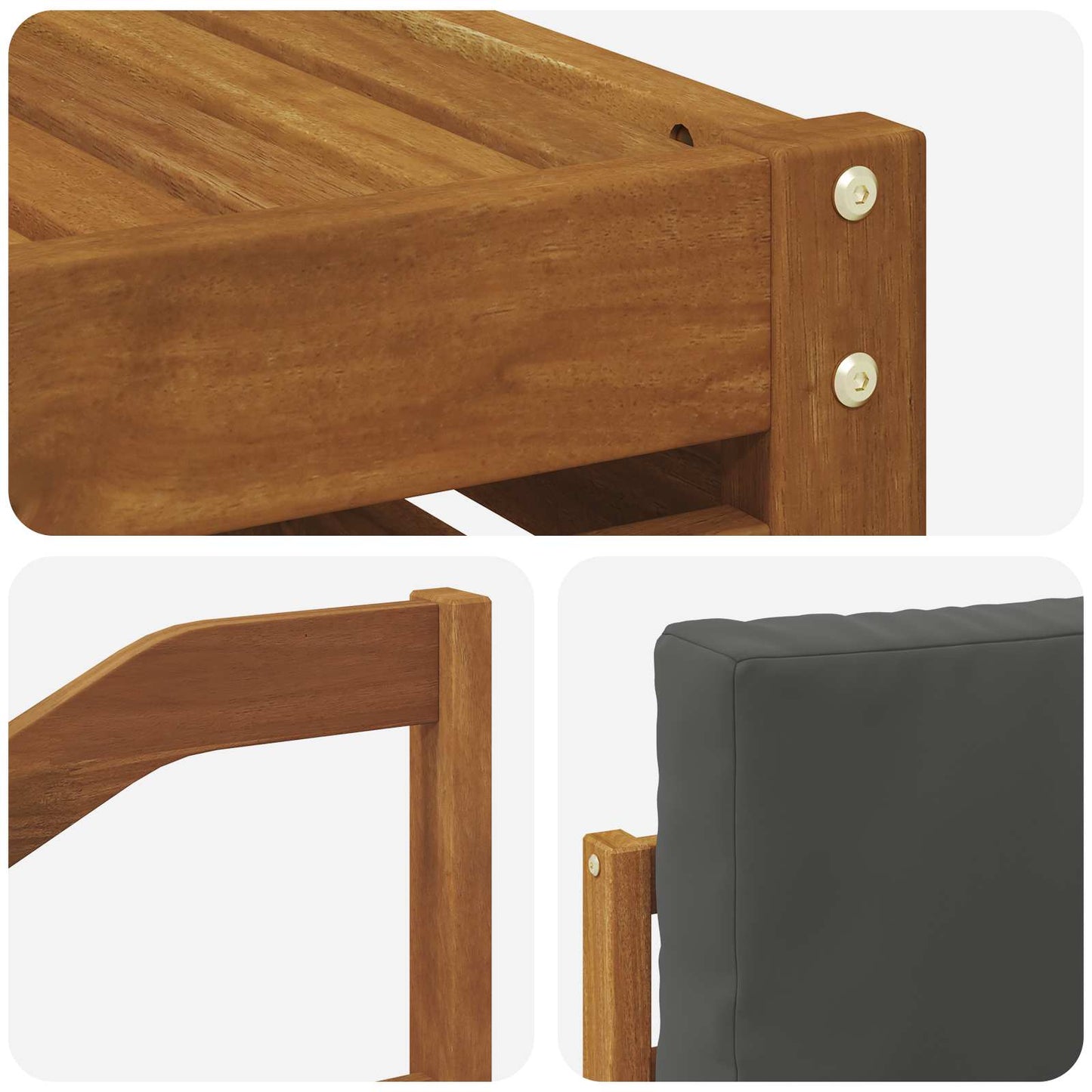 Outdoor-Sofagarnitur 7 stk. Natur und Anthrazit Polyester