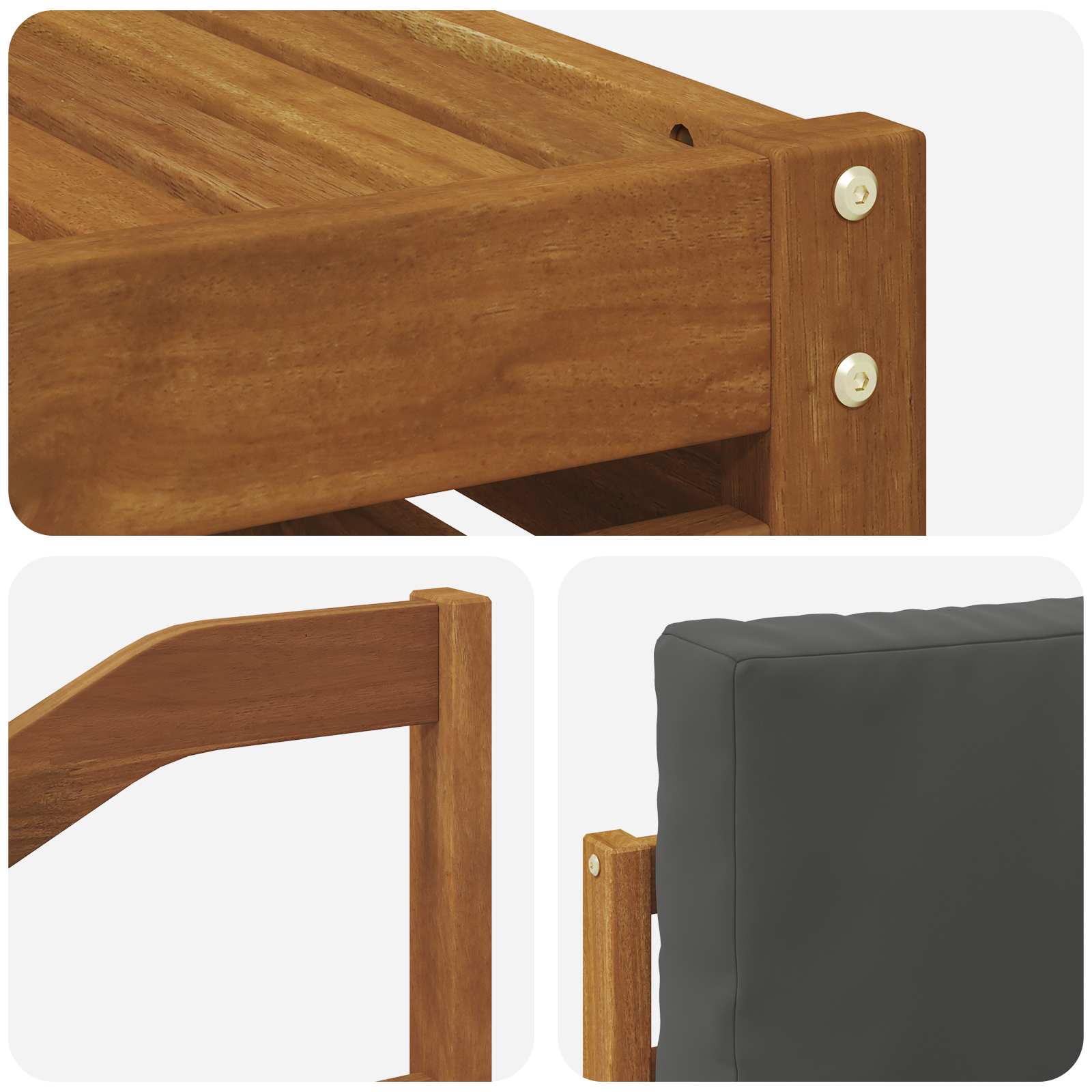 Outdoor-Sofagarnitur 7 stk. Natur und Anthrazit Polyester