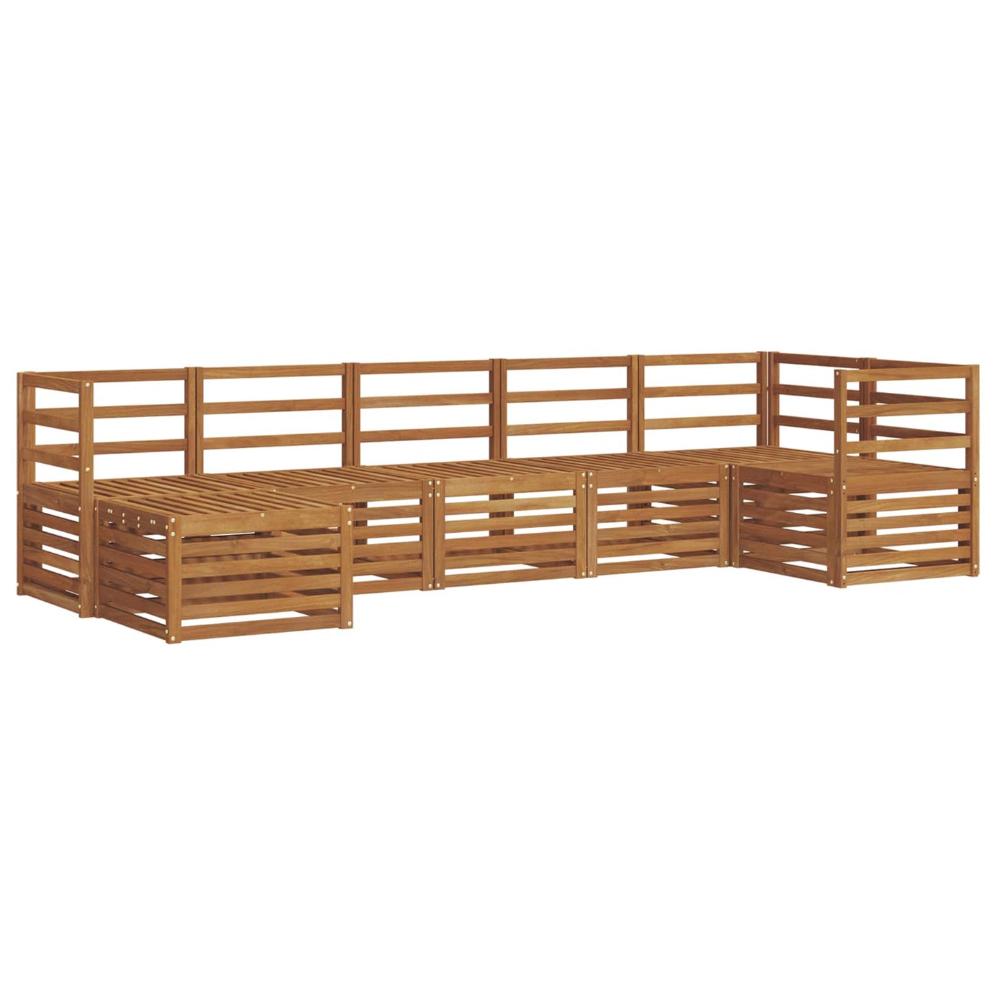 Ecksofa Set 7 pcs Natur Massivholz Akazie