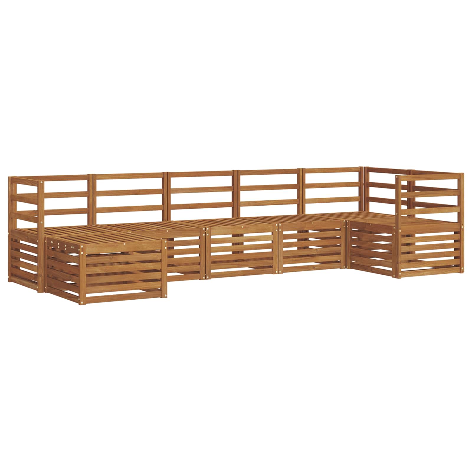 Ecksofa Set 7 pcs Natur Massivholz Akazie