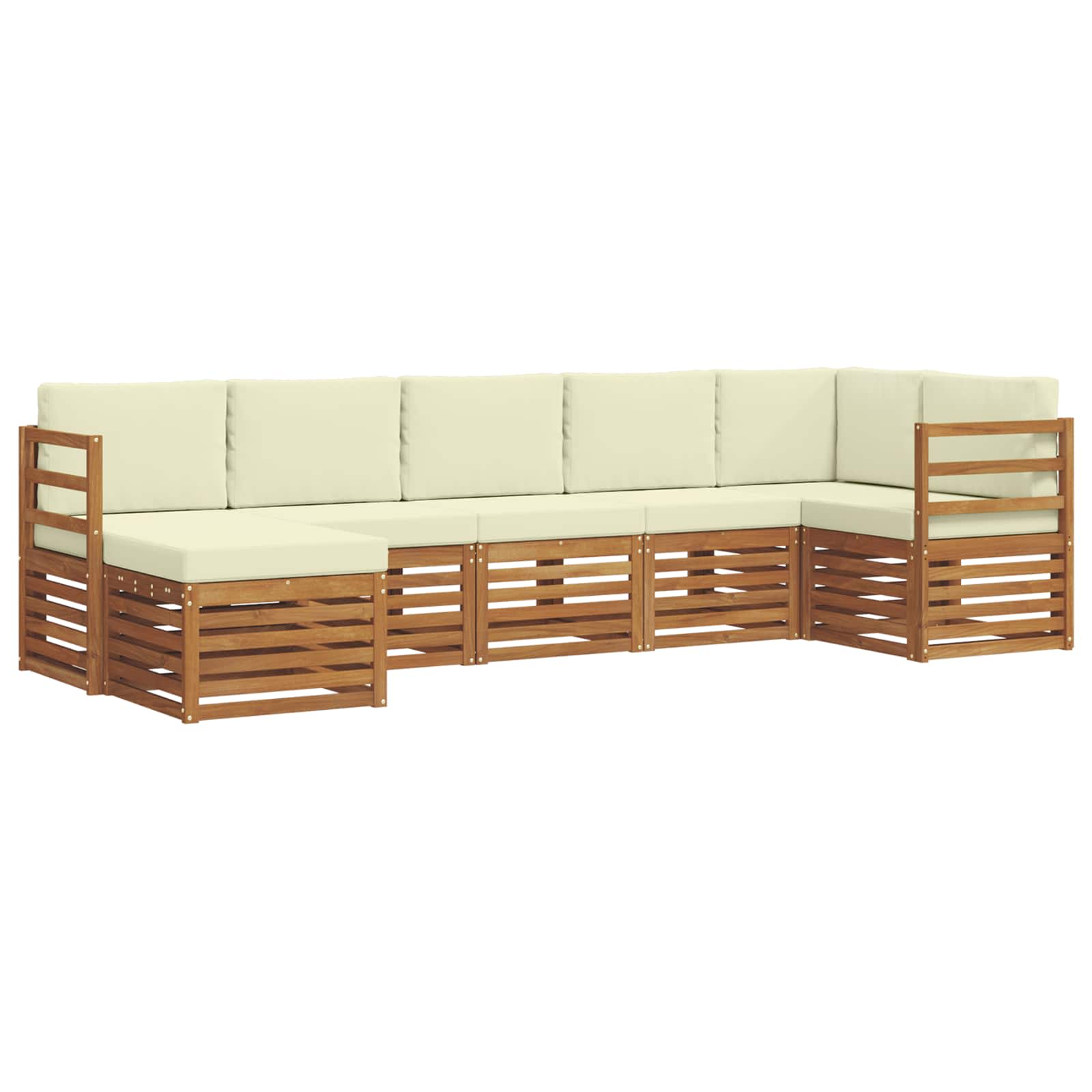 Outdoor-Sofagarnitur 7 stk. Natur und Creme