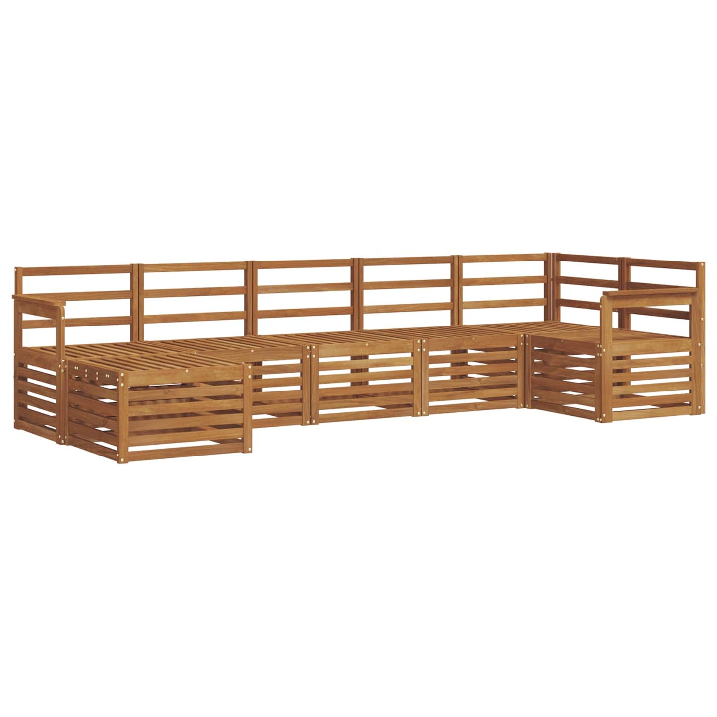 Ecksofa Set 7 pcs Natur Massivholz Akazie