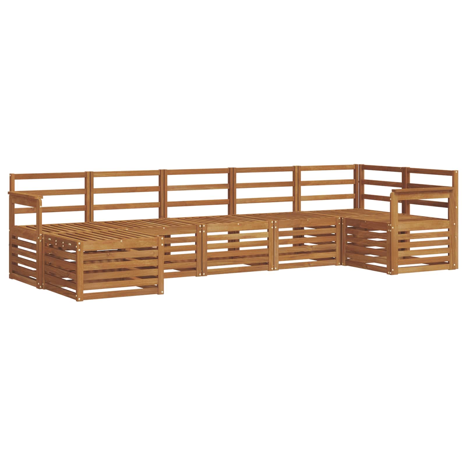 Ecksofa Set 7 pcs Natur Massivholz Akazie