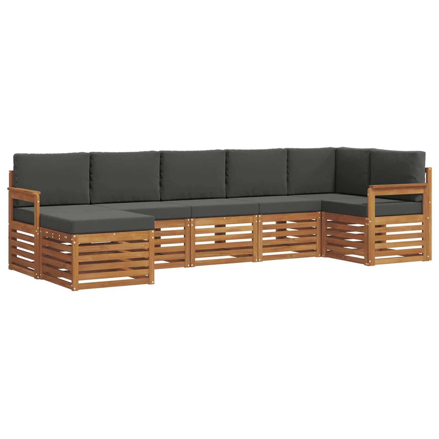 Outdoor-Sofagarnitur 7 stk. Natur und Anthrazit