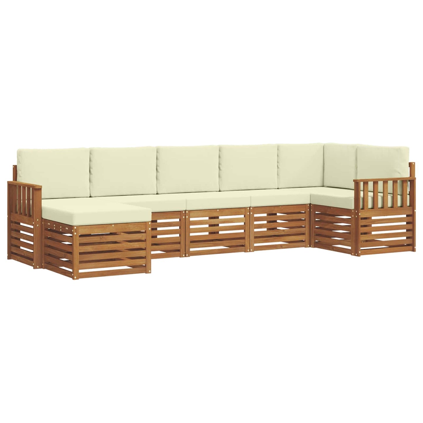 Ecksofa Set mit Kissen 7 pcs Natur und Creme