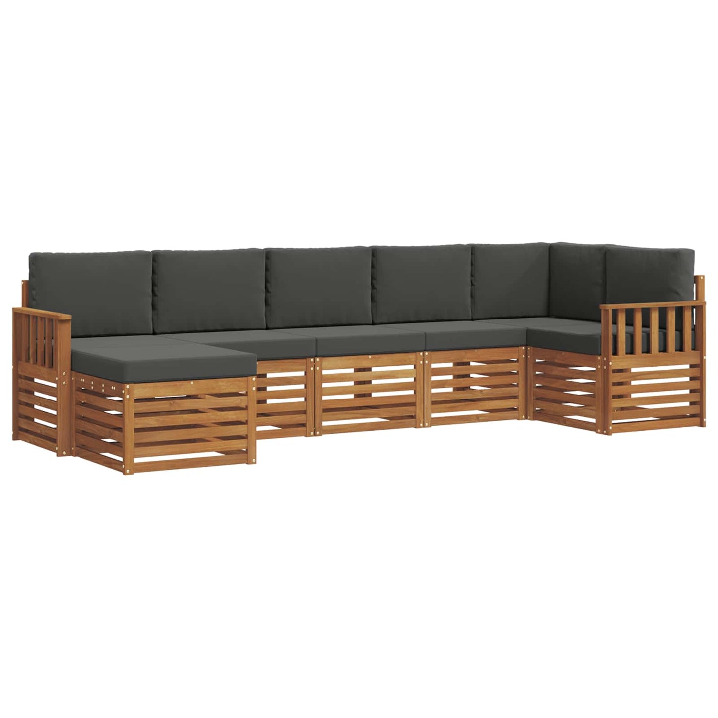 Outdoor-Sofagarnitur 7 stk. Natur und Anthrazit