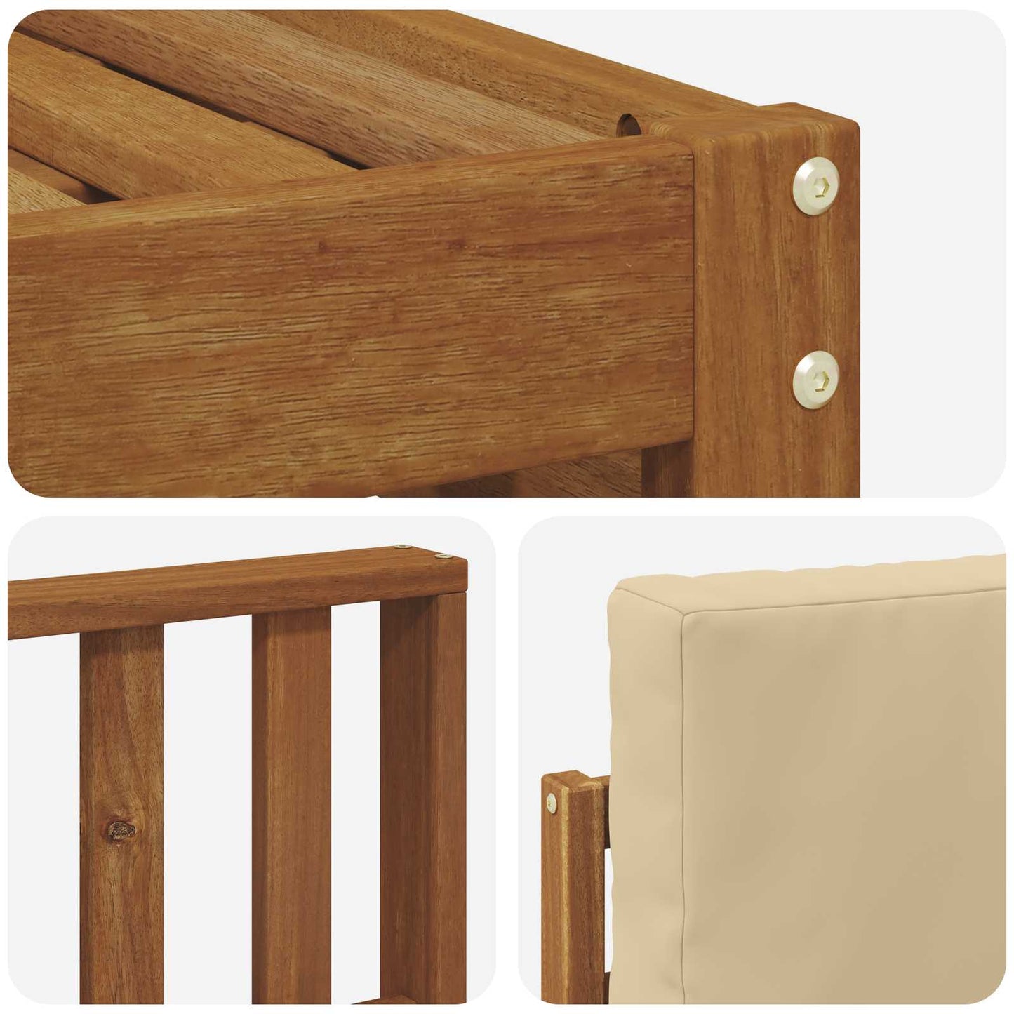 Outdoor-Sofagarnitur 7 stk. Natur und Beige