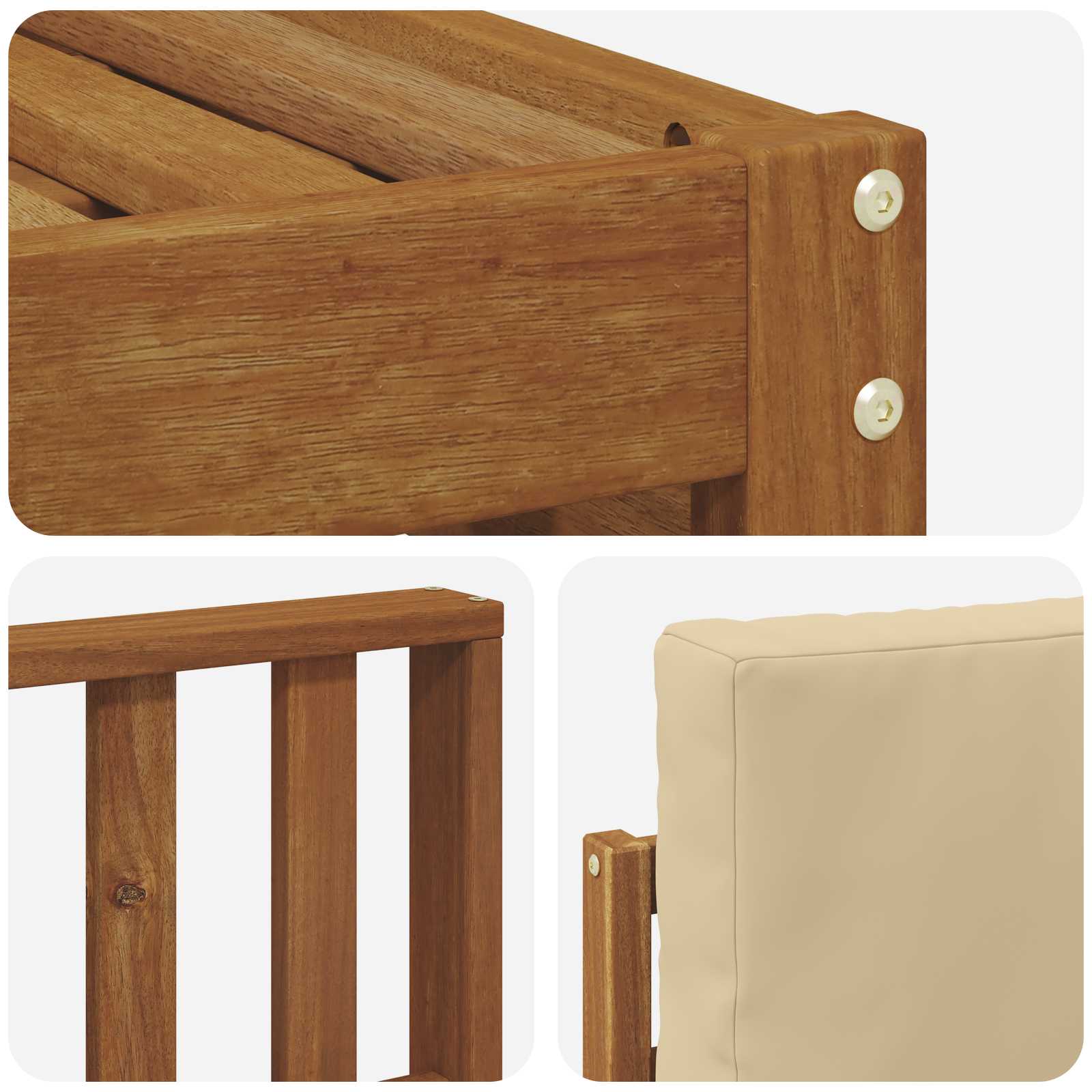 Outdoor-Sofagarnitur 7 stk. Natur und Beige