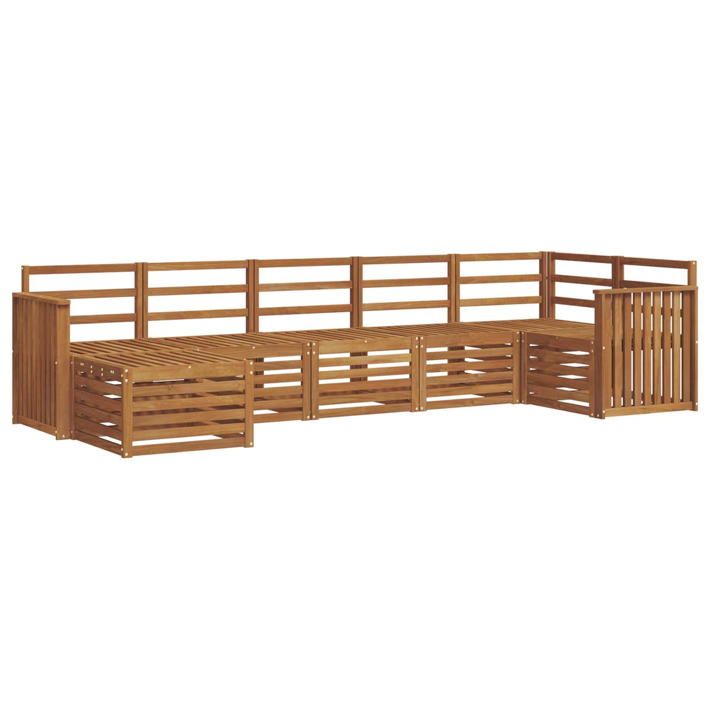 Ecksofa Set 7 pcs Natur Massivholz Akazie