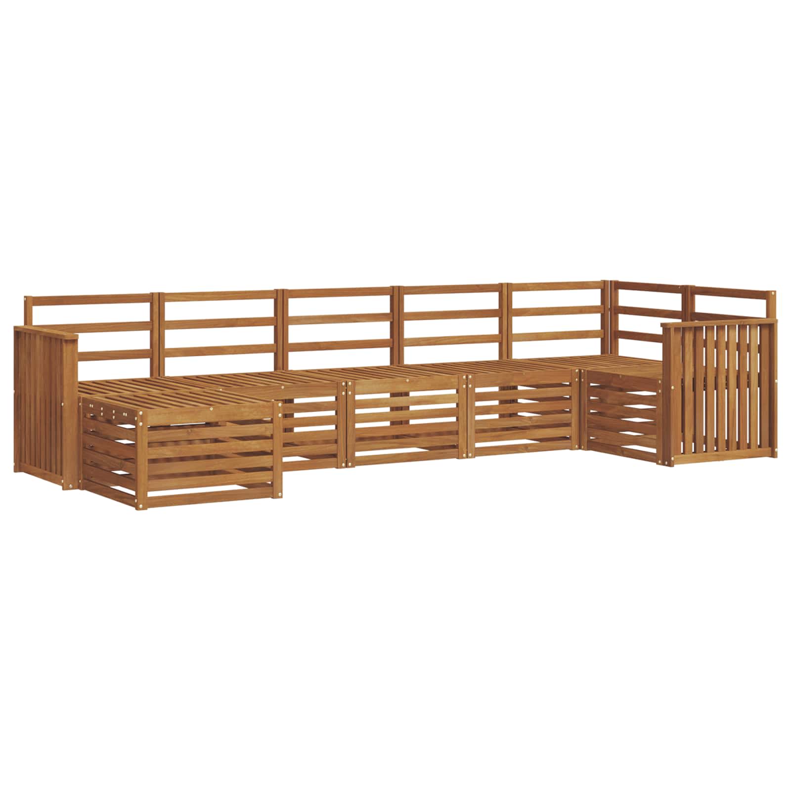 Ecksofa Set 7 pcs Natur Massivholz Akazie