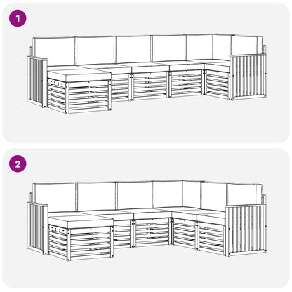Outdoor-Sofagarnitur 7 stk. Natur und Creme