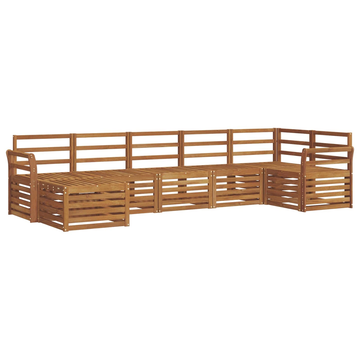 Ecksofa Set 7 pcs Natur Massivholz Akazie