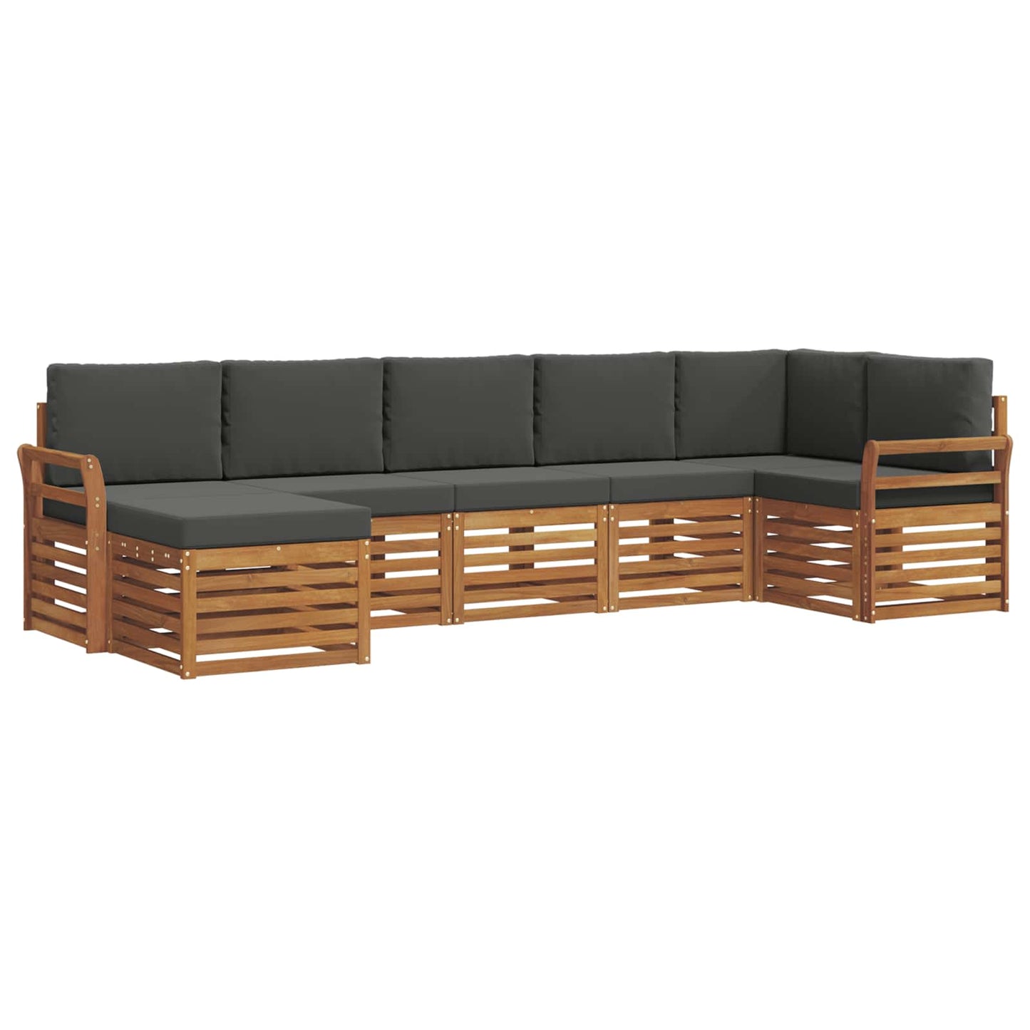 Outdoor-Sofagarnitur 7 stk. Natur und Anthrazit