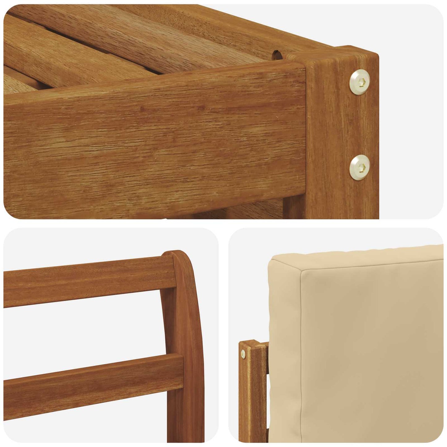 Outdoor-Sofagarnitur 7 stk. Natur und Beige