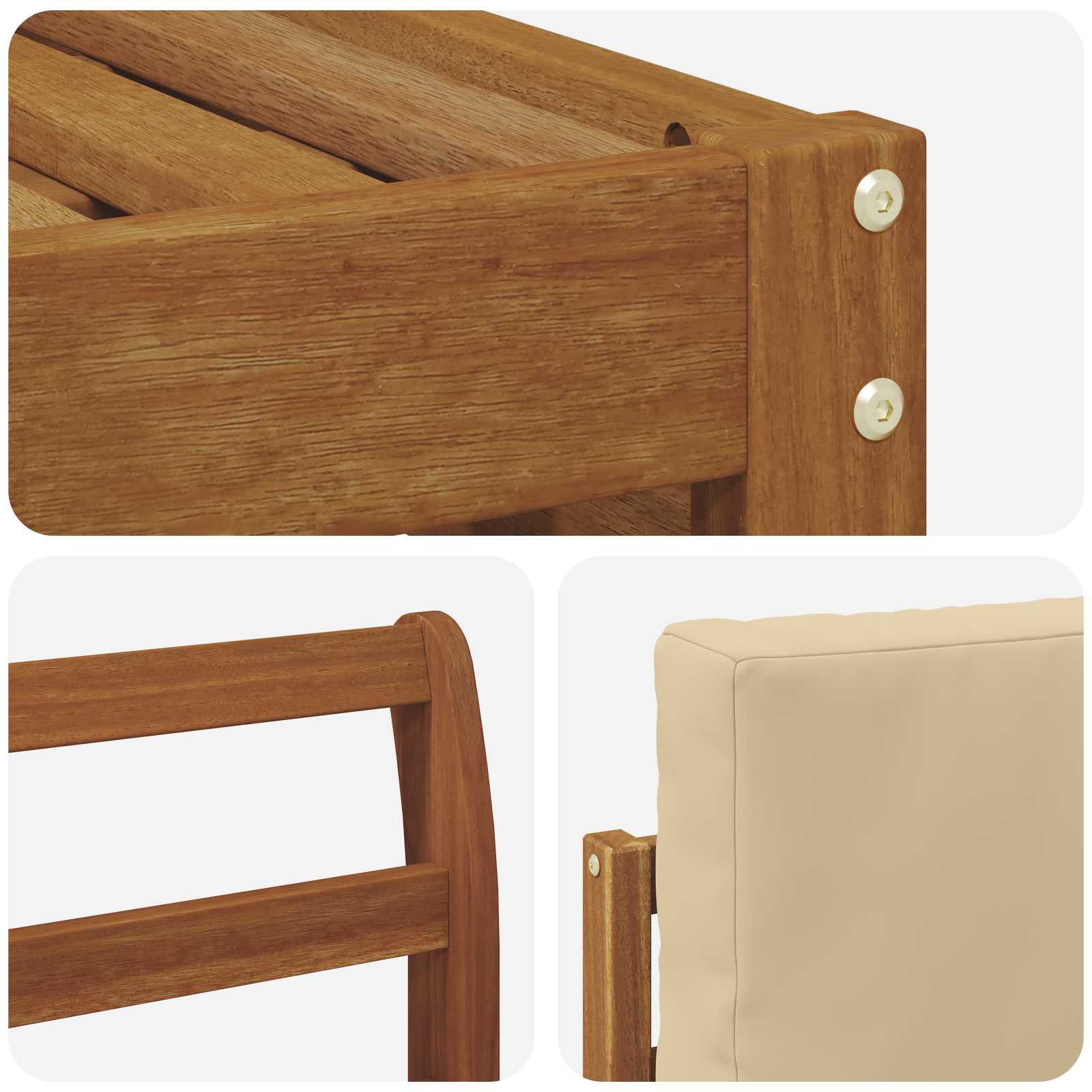 Outdoor-Sofagarnitur 7 stk. Natur und Beige