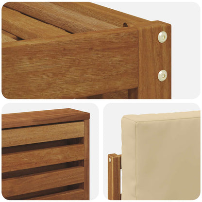 Outdoor-Sofagarnitur 7 stk. Natur und Beige