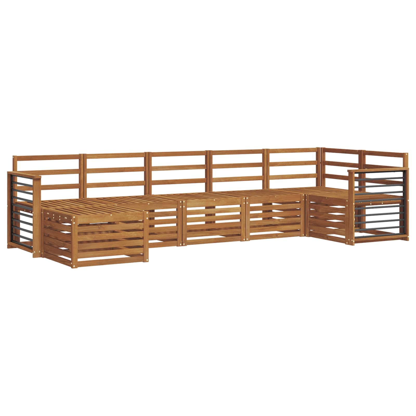 Sofagarnituren 7 pcs Natur Massivholz Akazie