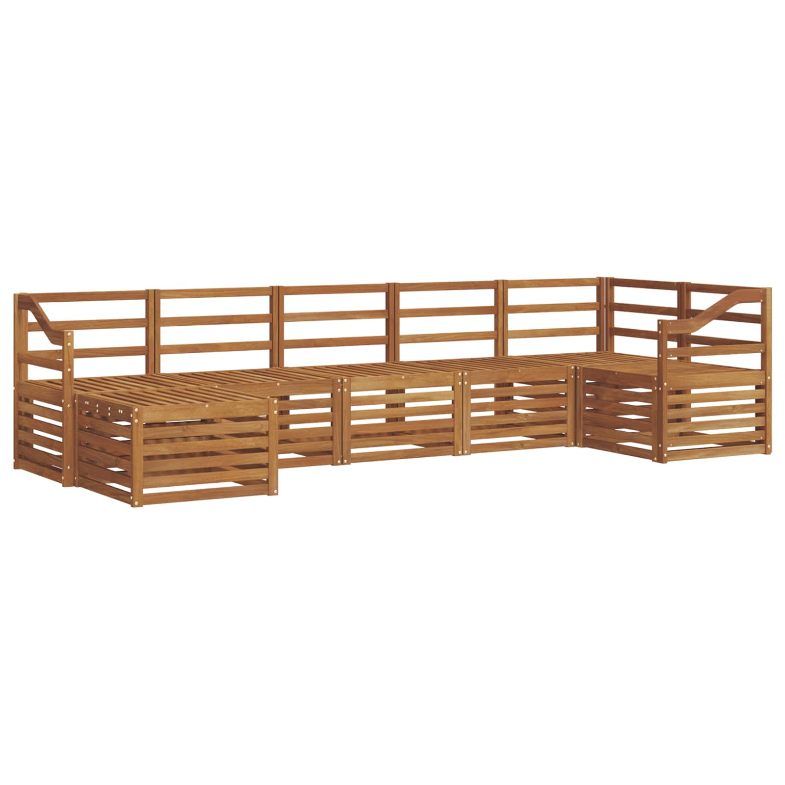 Ecksofa Set 7 pcs Natur Massivholz Akazie