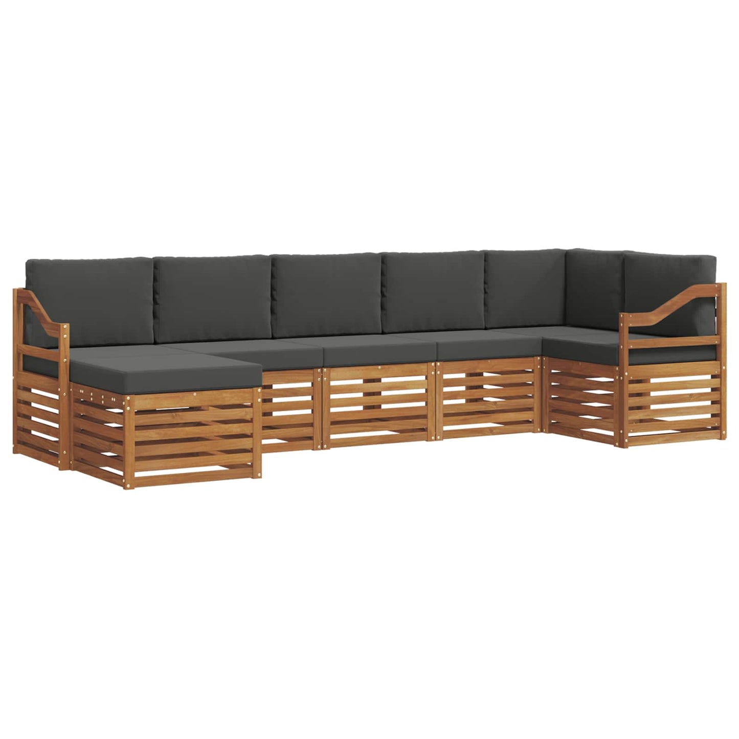 Outdoor-Sofagarnitur 7 stk. Natur und Anthrazit