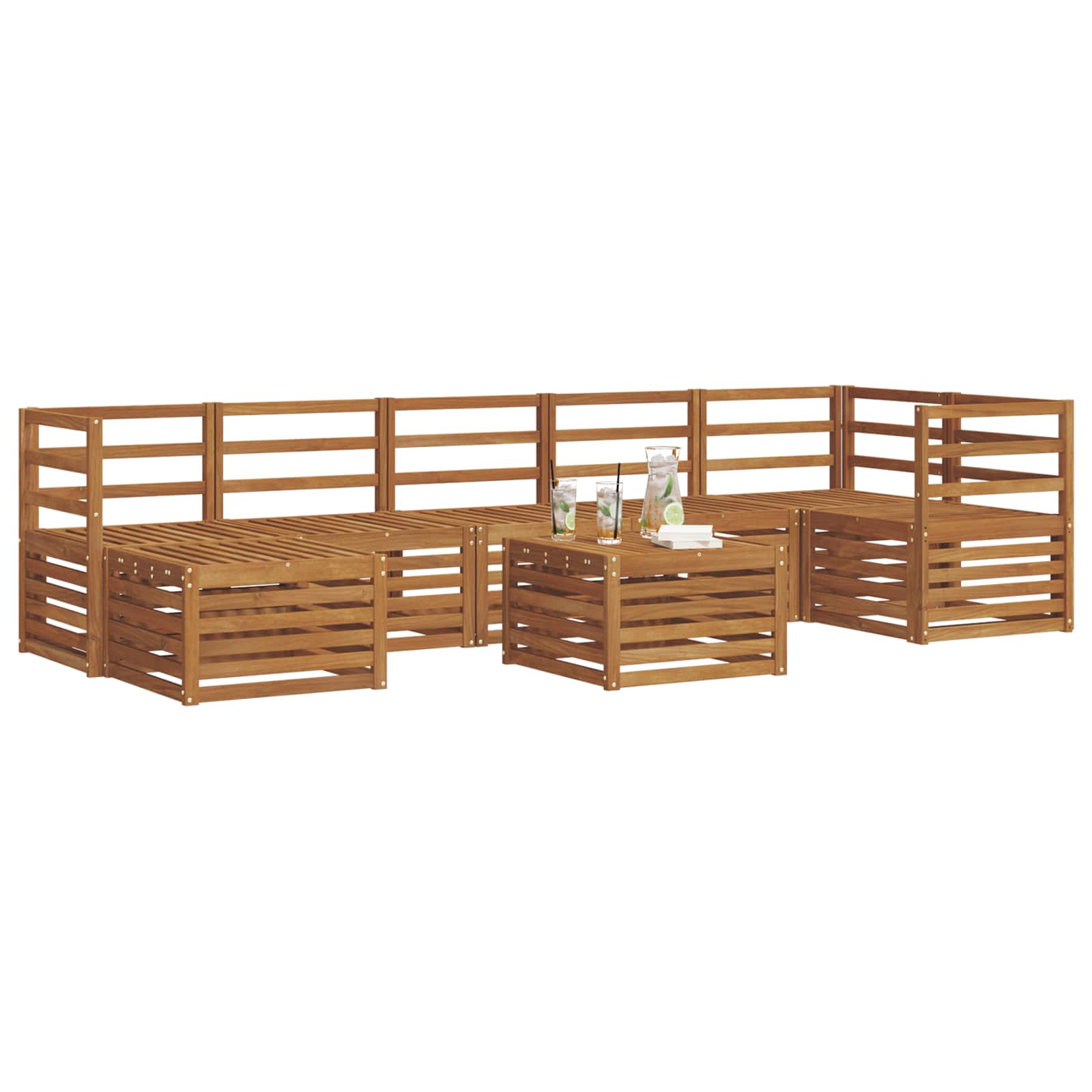 Outdoor-Sofagarnitur 8 pcs Natur Massivholz Akazie