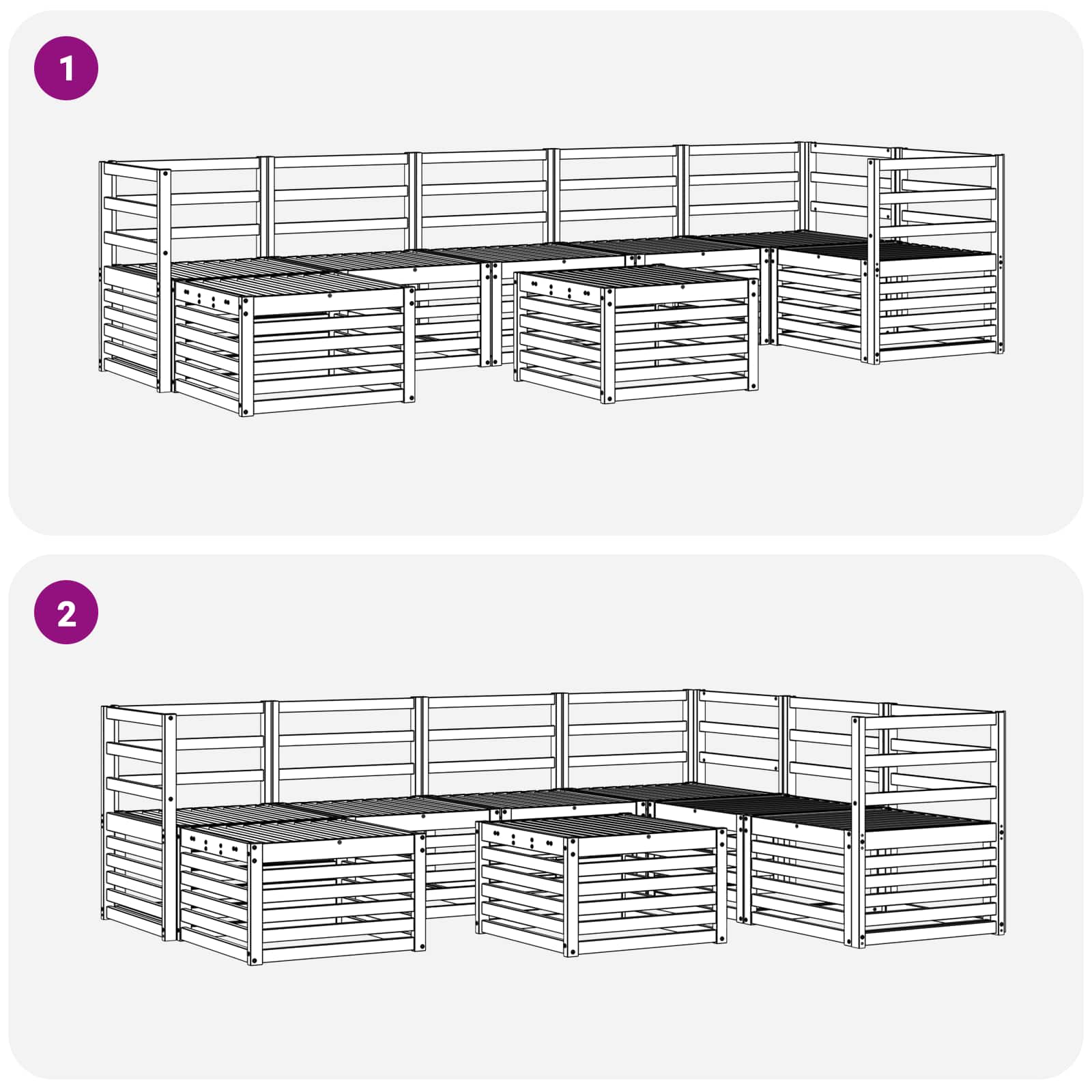 Outdoor-Sofagarnitur 8 pcs Natur Massivholz Akazie