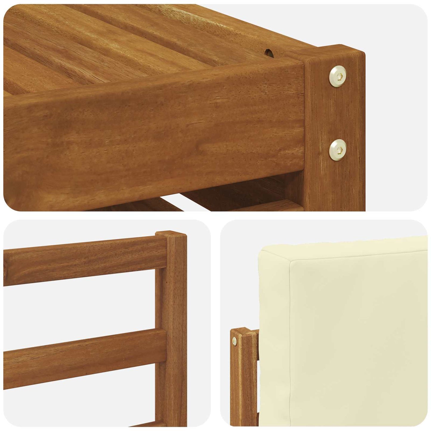 Outdoor-Sofagarnitur 8 stk. Natur und Creme