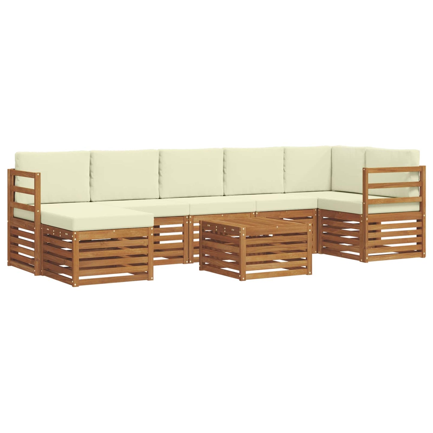 Outdoor-Sofagarnitur 8 stk. Natur und Creme