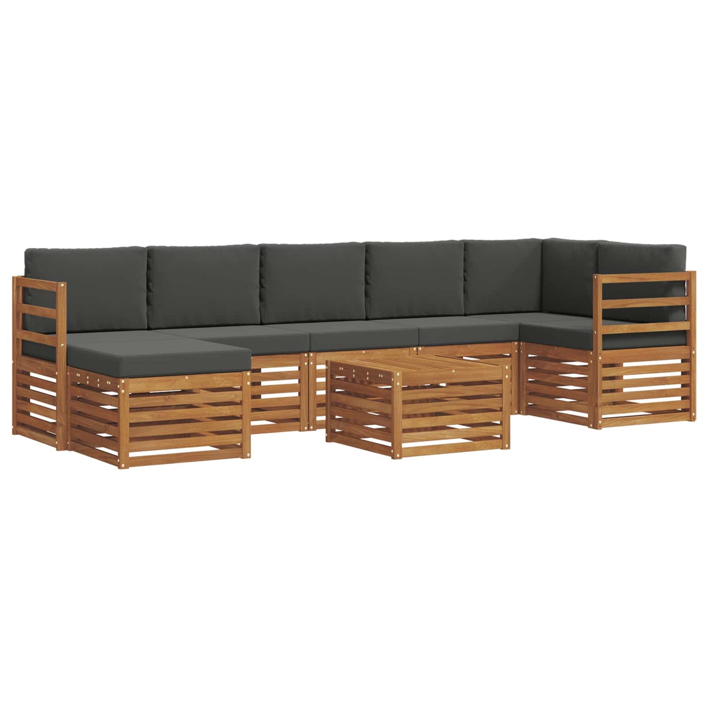 Outdoor-Sofagarnitur 8 stk. Natur und Anthrazit