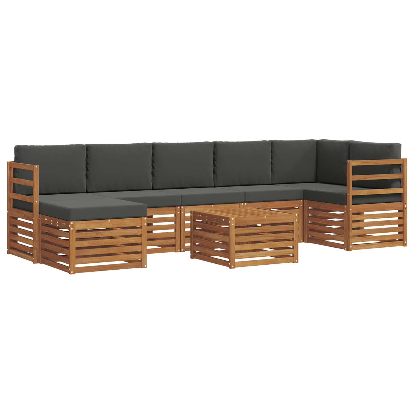Outdoor-Sofagarnitur 8 stk. Natur und Anthrazit