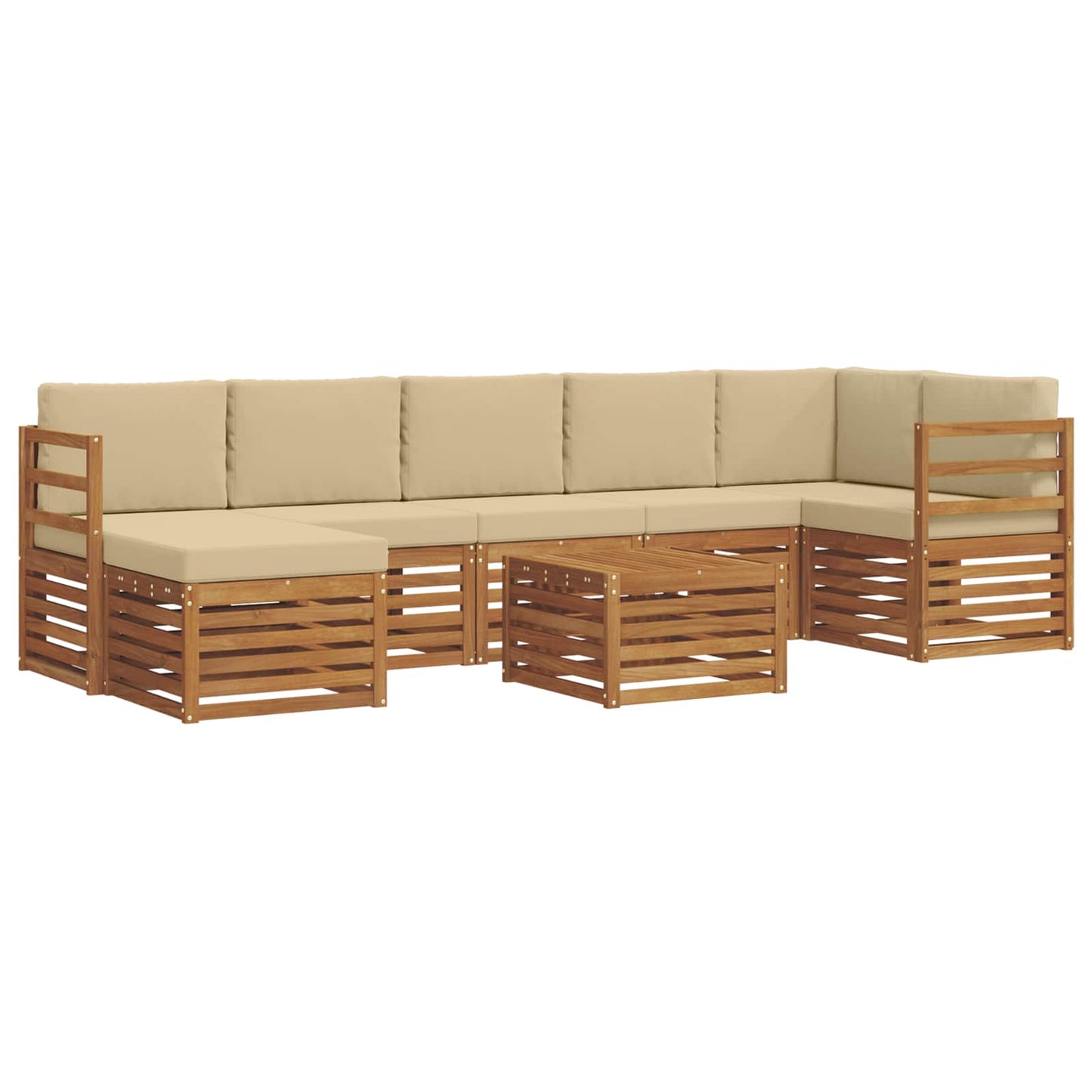Outdoor-Sofagarnitur 8 stk. Natur und Beige