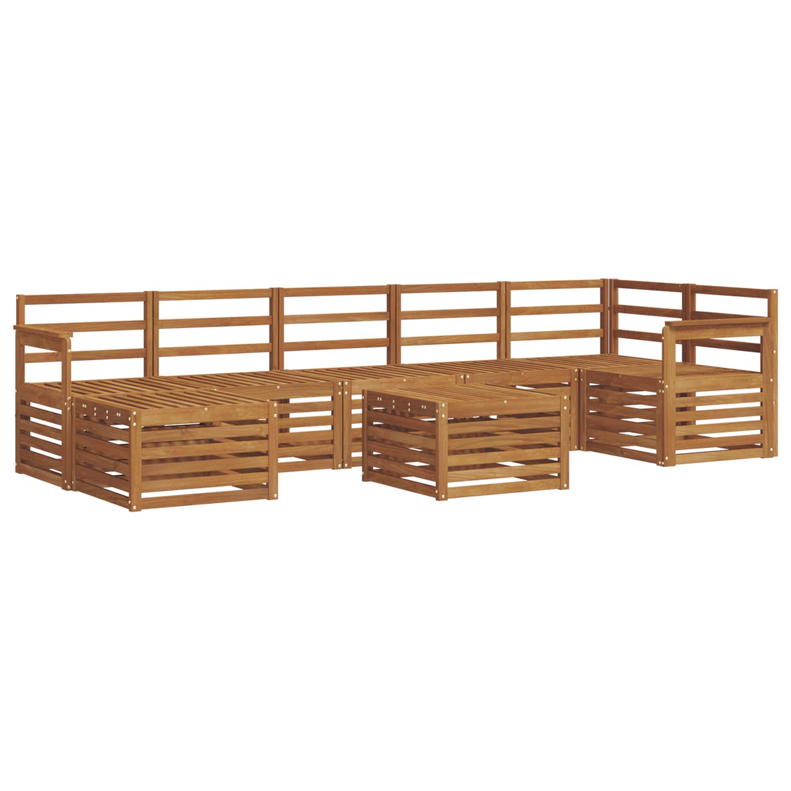 Outdoor-Sofagarnitur 8 pcs Natur Massivholz Akazie