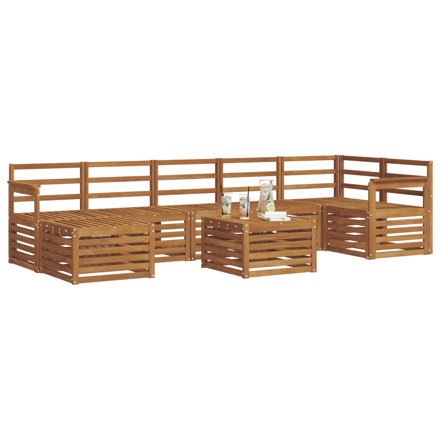 Outdoor-Sofagarnitur 8 pcs Natur Massivholz Akazie