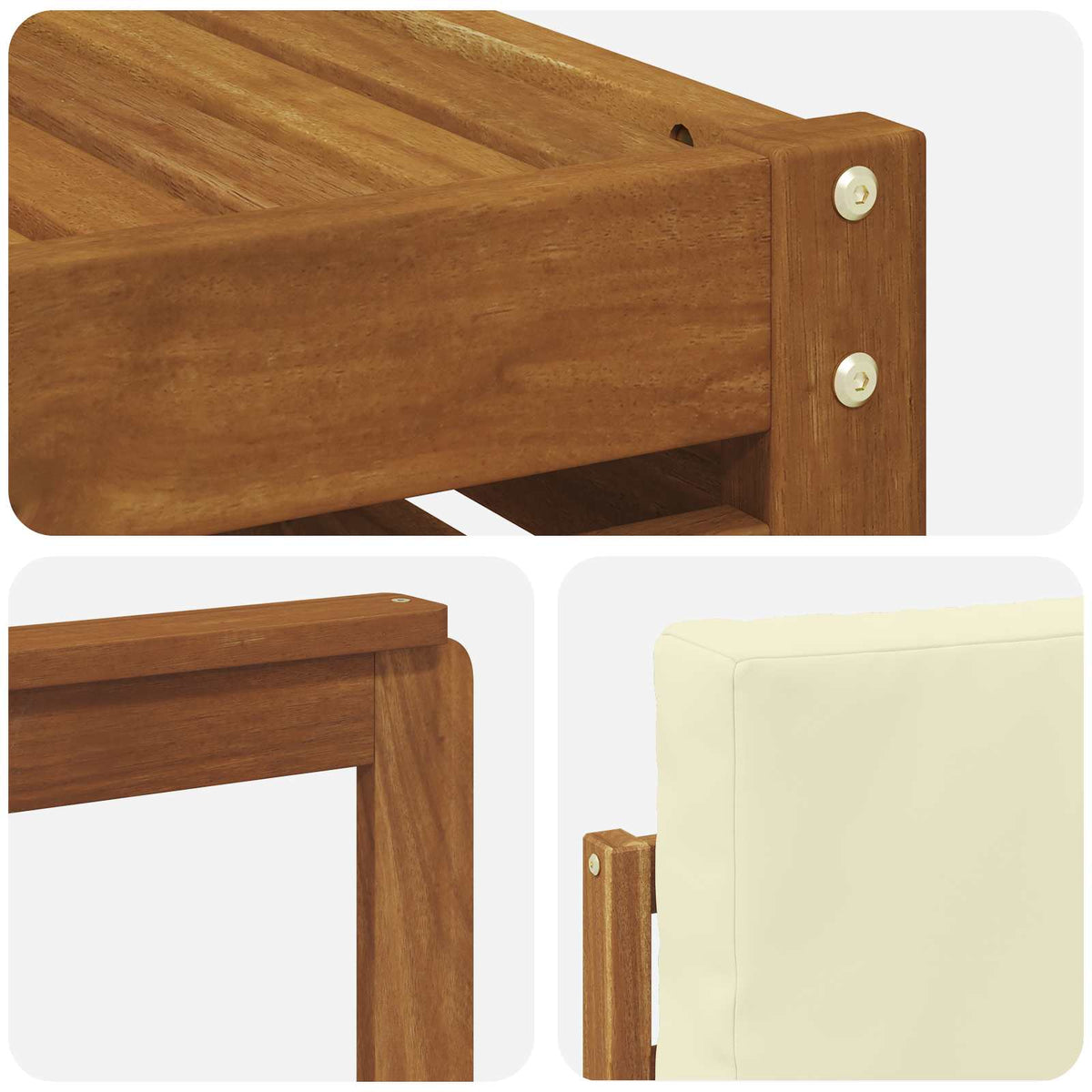 Outdoor-Sofagarnitur 8 stk. Natur und Creme