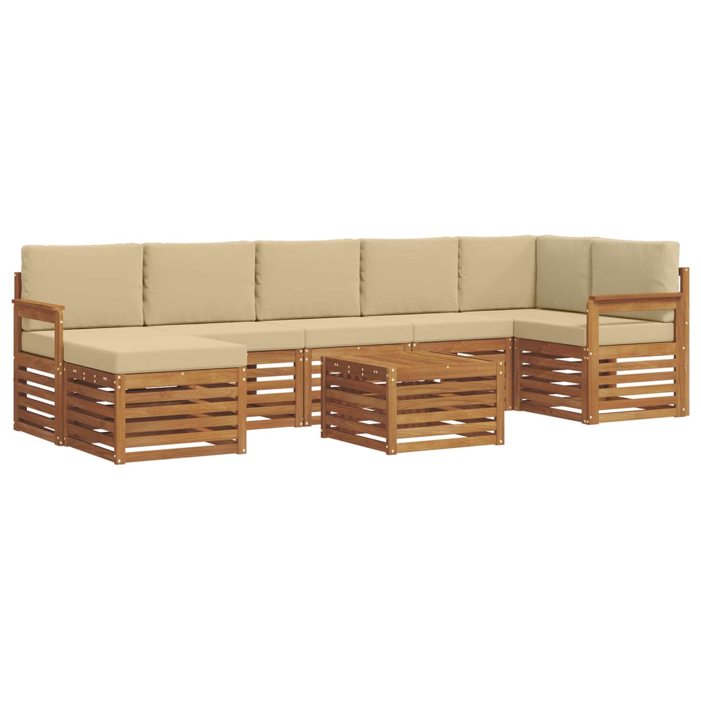 Outdoor-Sofagarnitur 8 stk. Natur und Beige