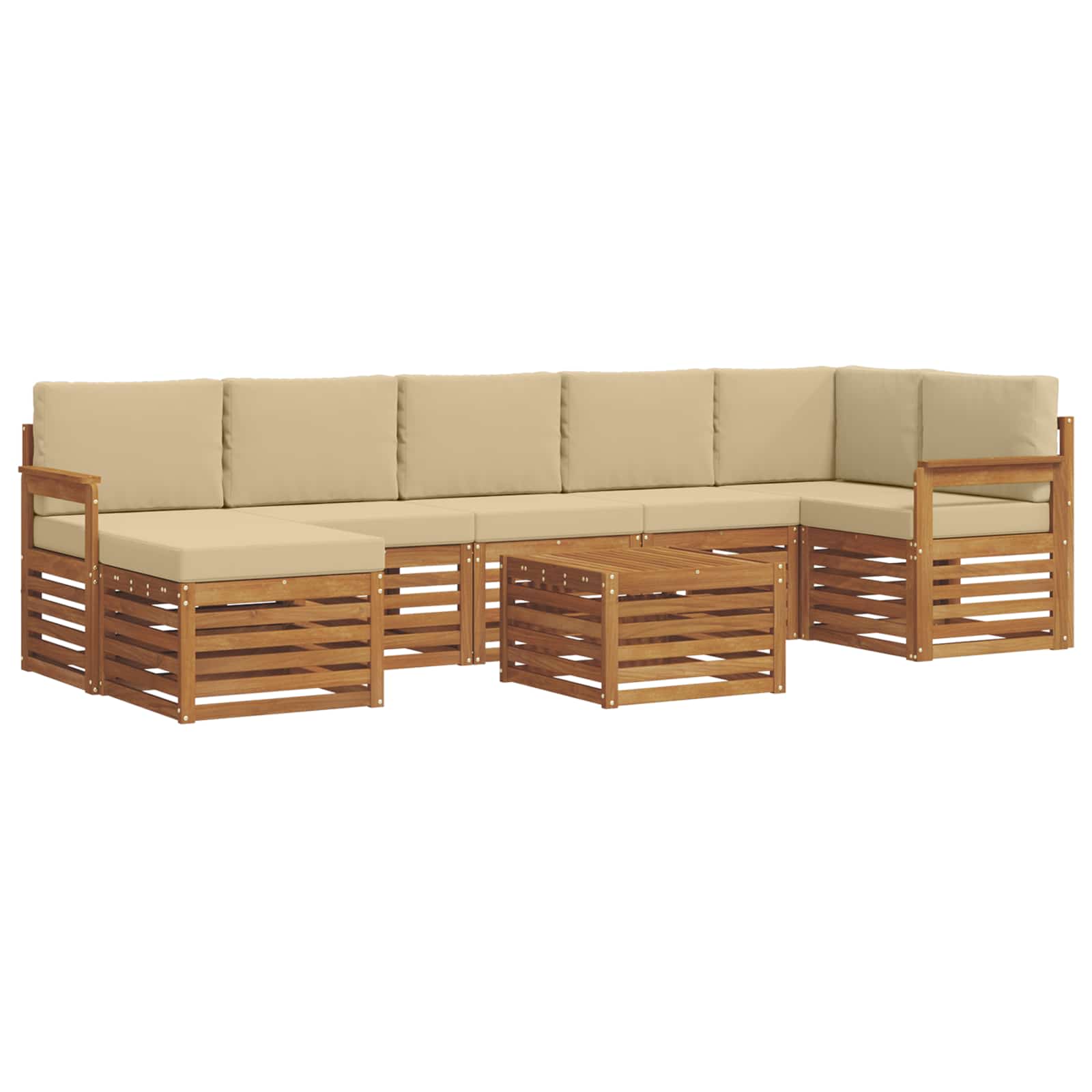 Outdoor-Sofagarnitur 8 stk. Natur und Beige