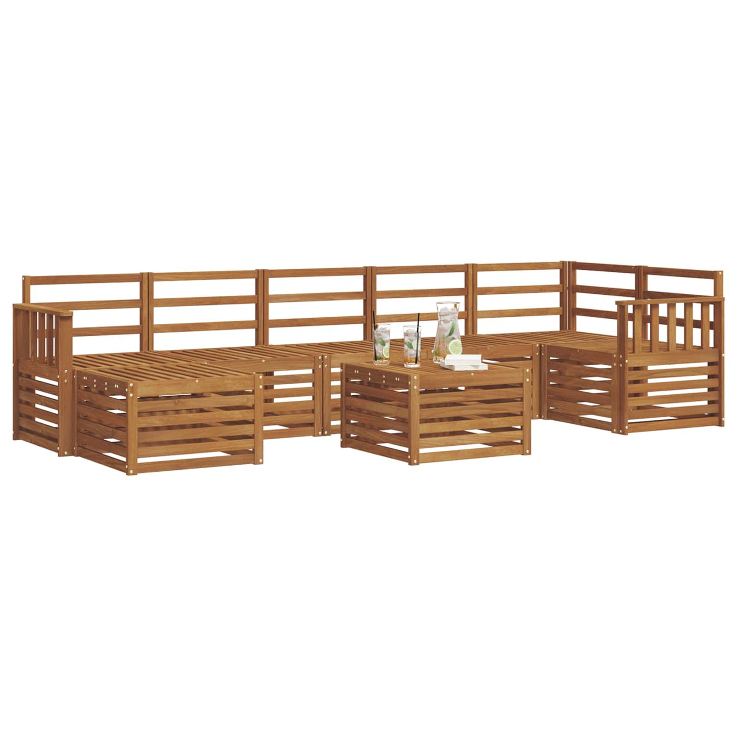 Outdoor-Sofagarnitur 8 pcs Natur Massivholz Akazie